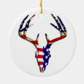 Patriottische deer Hunting skull Keramisch Ornament (Achterkant)