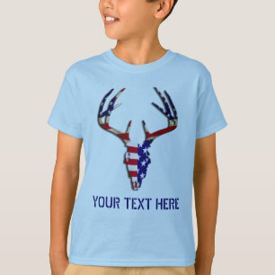 Patriottische deer Hunting skull T-shirt