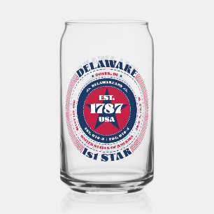 Patriottische Delaware Typography Ontwerp Drinkwar Blikvorm Glas
