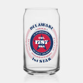 Patriottische Delaware Typography Ontwerp Drinkwar Blikvorm Glas (Achterkant)