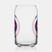 Patriottische Delaware Typography Ontwerp Drinkwar Blikvorm Glas (Rechts)