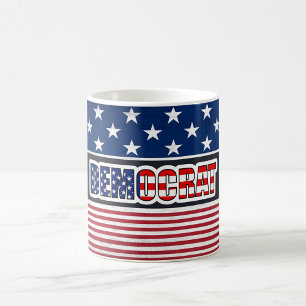 Patriottische Democrat Stars & Stripes Mok 