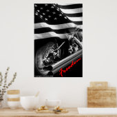 Patriottische Design - "Amerikaanse Freedom Motorc Poster (Keuken)
