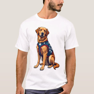 Patriottische Diensthond Golden Retriever Shirt