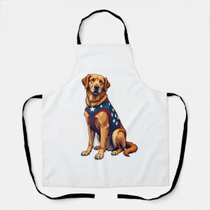 Patriottische Diensthond Golden Retriever Shirt Schort
