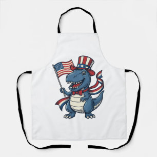Patriottische Dinosaur Vintage Vector T-shirt Ontw Schort
