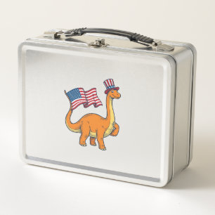 Patriottische Dinosaurus Vlag Vintage Gravure Shir