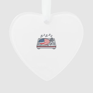 Patriottische DJ Draaitafel Muziek Vintage Shirt O Ornament