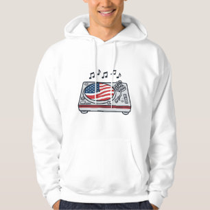 Patriottische DJ Draaitafel Muziek Vintage T-shirt