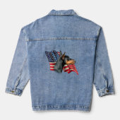 Patriottische Doberman Pinscher Denim Jacket (Achterkant)
