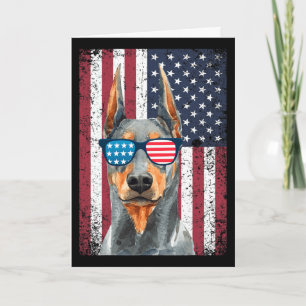 Patriottische Dobermann Pinscher 4 juli VS Amerika Kaart