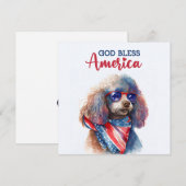 Patriottische Dog-Poodle 4 juli Kaart (Voorkant / Achterkant)