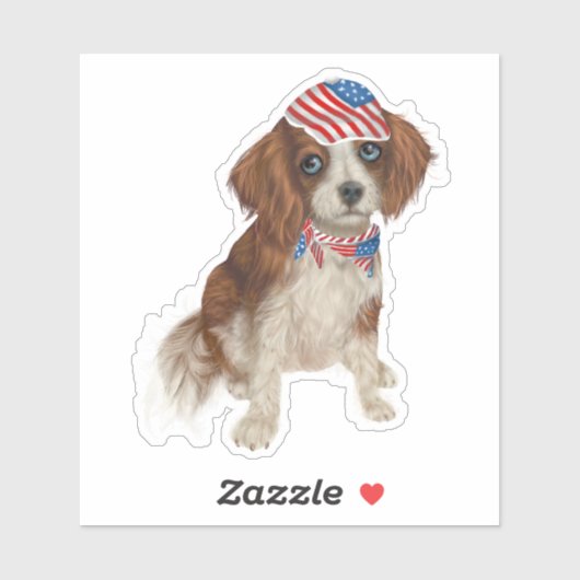 Patriottische Dog Sticker (Vel)
