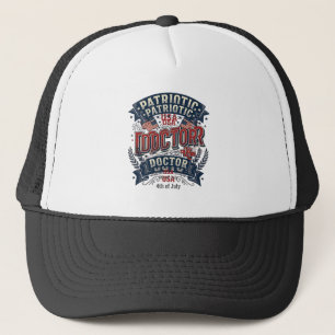 Patriottische Dokter 4 juli Vintage T-shirt Ontwer Trucker Pet