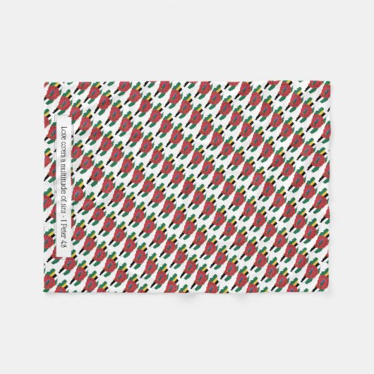 Patriottische DOMINICA MAP  scripts Fleece Deken (Voorkant (Horizontaal))