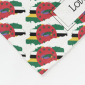 Patriottische DOMINICA MAP  scripts Fleece Deken (Hoek)