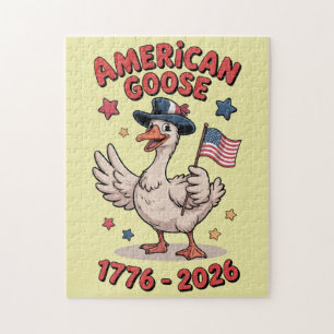 Patriottische Domme Gans Amerika 250e Verjaardag Legpuzzel