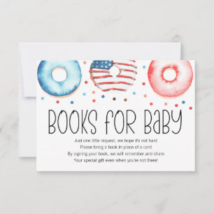 Patriottische Donut Baby Sprinkle Books voor Baby Bedankkaart
