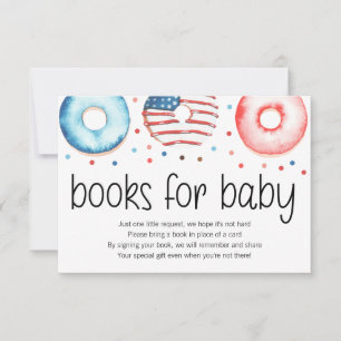 Patriottische Donut Baby Sprinkle Books voor Baby Bedankkaart