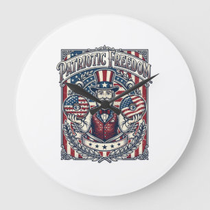 Patriottische Donut Liefhebber Vector Grafische T- Grote Klok