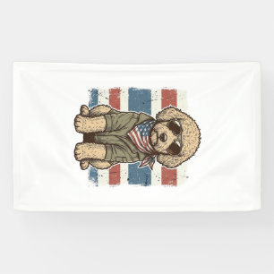 Patriottische Doodle Hond Vintage Gravure Shirt On Spandoek