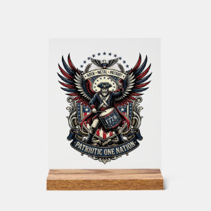Patriottische Drummer Van Liberty Music Rock Metal Acryl Bord