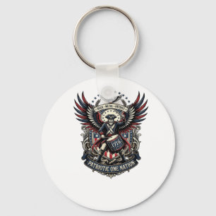 Patriottische Drummer Van Liberty Music Rock Metal Sleutelhanger
