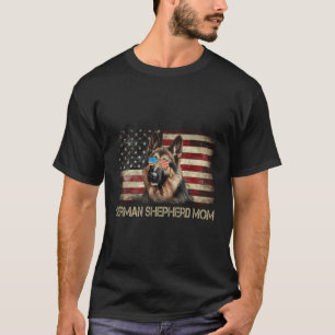 Patriottische Duitse Herder Moeder Vlag Amerikaans T-shirt
