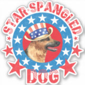 Patriottische Duitse Herder Vinyl Sticker (Voorkant)