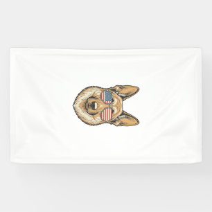 Patriottische Duitse Herder Zonnebril Vintage Kuns Spandoek