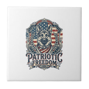 Patriottische Duitse Herders Vector Grafische T-sh Tegeltje