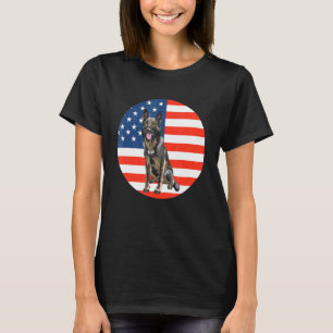 Patriottische Duitse Herdershond Amerikaanse Vlag T-shirt