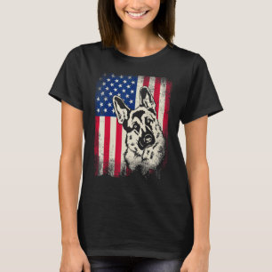 Patriottische Duitse Herdershond Amerikaanse Vlag T-shirt