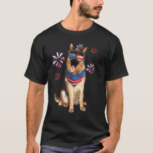 Patriottische Duitse Herdershond Amerikaanse Vlag T-shirt