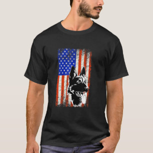 Patriottische Duitse Herdershond Amerikaanse Vlag T-shirt