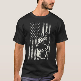 Patriottische Duitse Herdershond Amerikaanse Vlag T-shirt