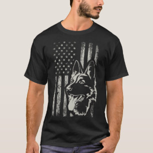 Patriottische Duitse Herdershond Amerikaanse Vlag T-shirt