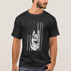 Patriottische Duitse Herdershond Amerikaanse Vlag T-shirt