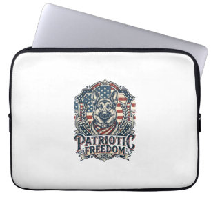 Patriottische Duitse Herdershond Vector Grafische  Laptop Sleeve