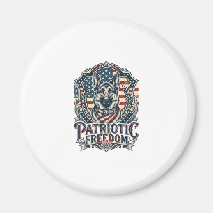 Patriottische Duitse Herdershond Vector Grafische  Magneet