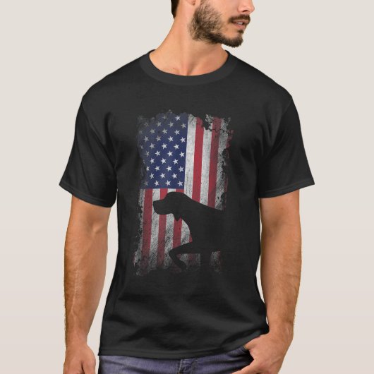 Patriottische Duitse Shorthaired Pointer-Amerikaan T-shirt (Voorkant)