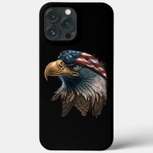 Patriottische Eagle Amerikaanse vlag op 4 juli iPhone 13 Pro Max Hoesje