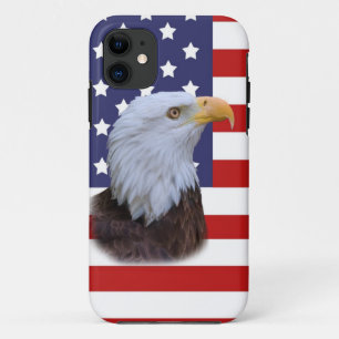 Patriottische Eagle en Amerikaanse vlag iPhone 11 Hoesje