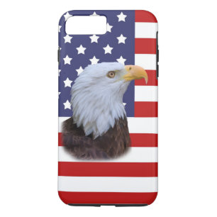 Patriottische Eagle en Amerikaanse vlag  iPhone 8 Plus / 7 Plus Hoesje