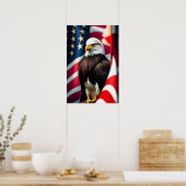 Patriottische Eagle Flag Poster Print (Keuken)
