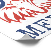 Patriottische Eagle Merica 4 juli Amerikaanse vlag Poster (Hoek)