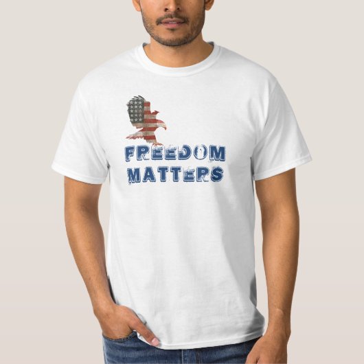 Patriottische Eagle met Freedom Quote T-shirt (Voorkant)