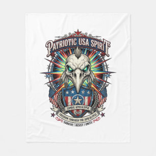 Patriottische Eagle Skull Zombie Apocalyps aan het Fleece Deken