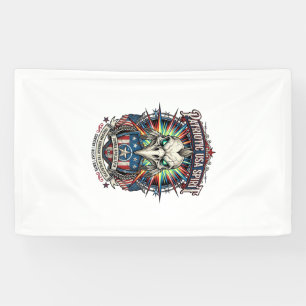 Patriottische Eagle Skull Zombie Apocalyps aan het Spandoek