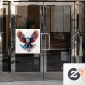 Patriottische Eagle Venster Cling Raamsticker (Kantoordeur)